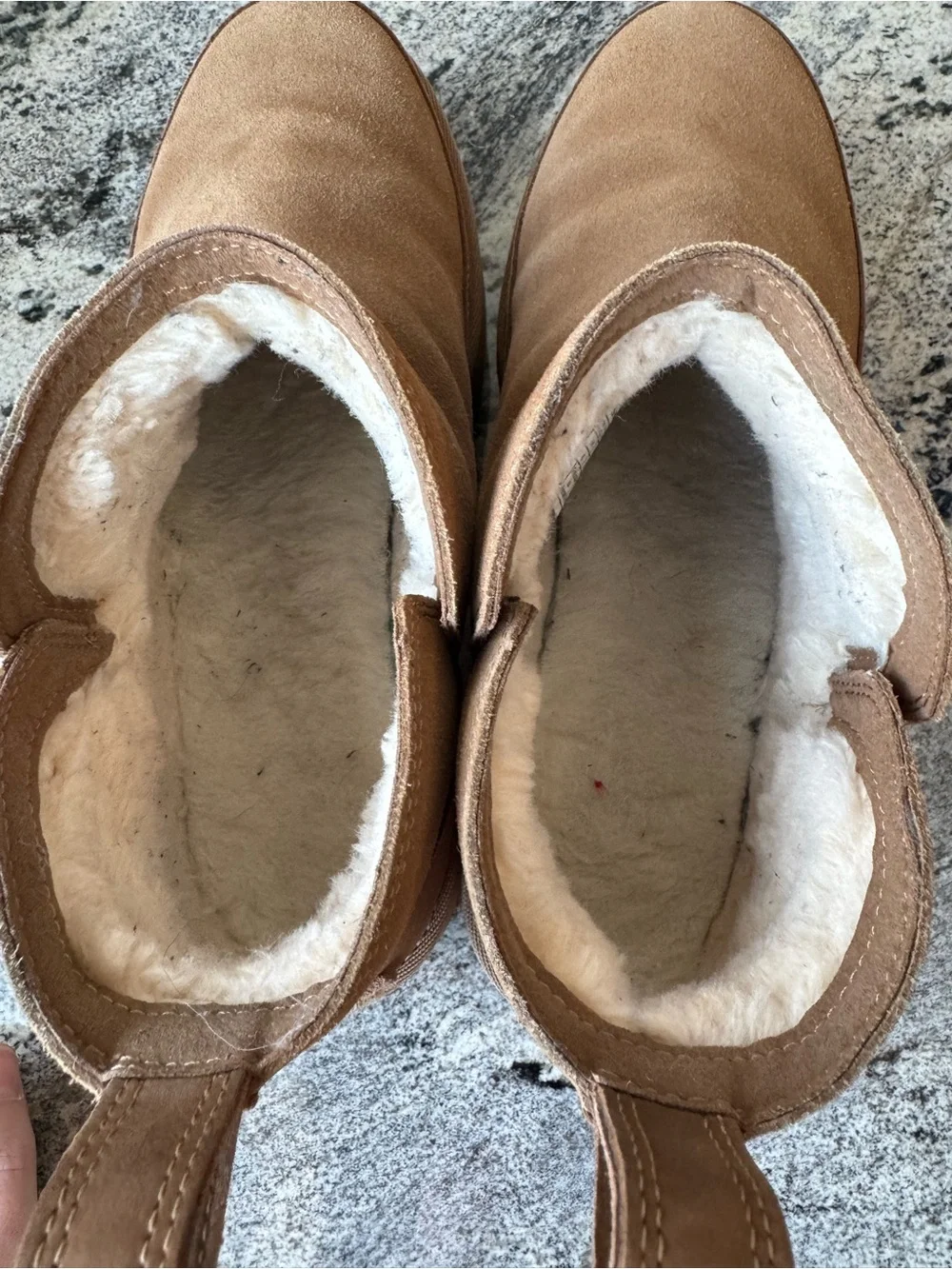 UGG Tan Suede Platform Chelsea Booties